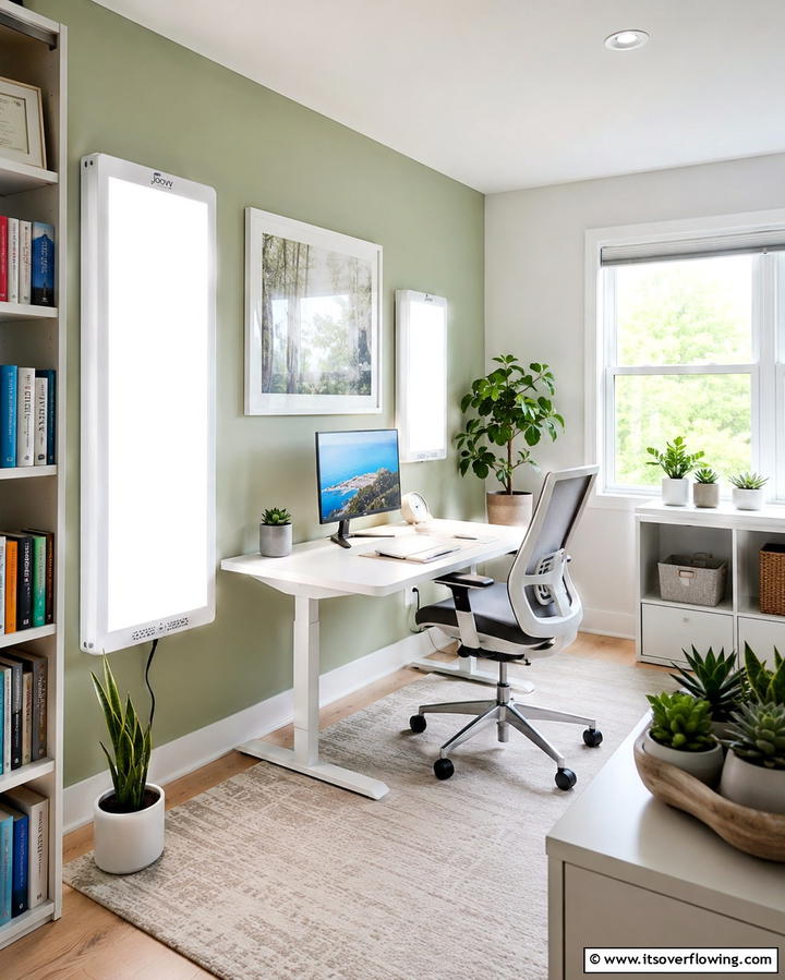 Light Therapy Panels - 30 Home Office Lighting Ideas- Brighten Your Workspace