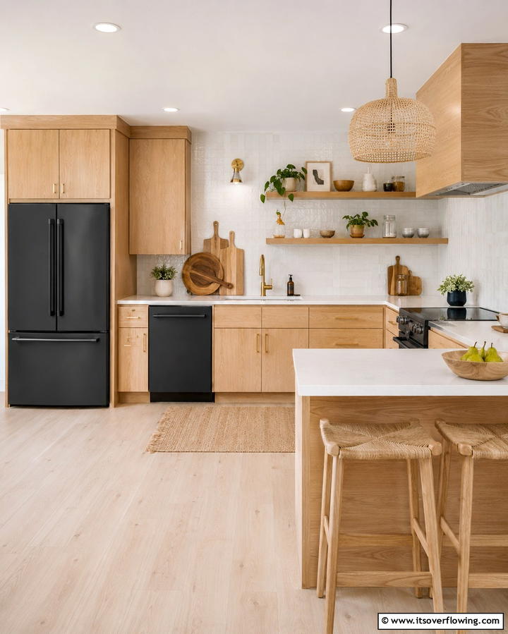 Light Wood Cabinets - 20 What Color Cabinets Go With Black Appliances