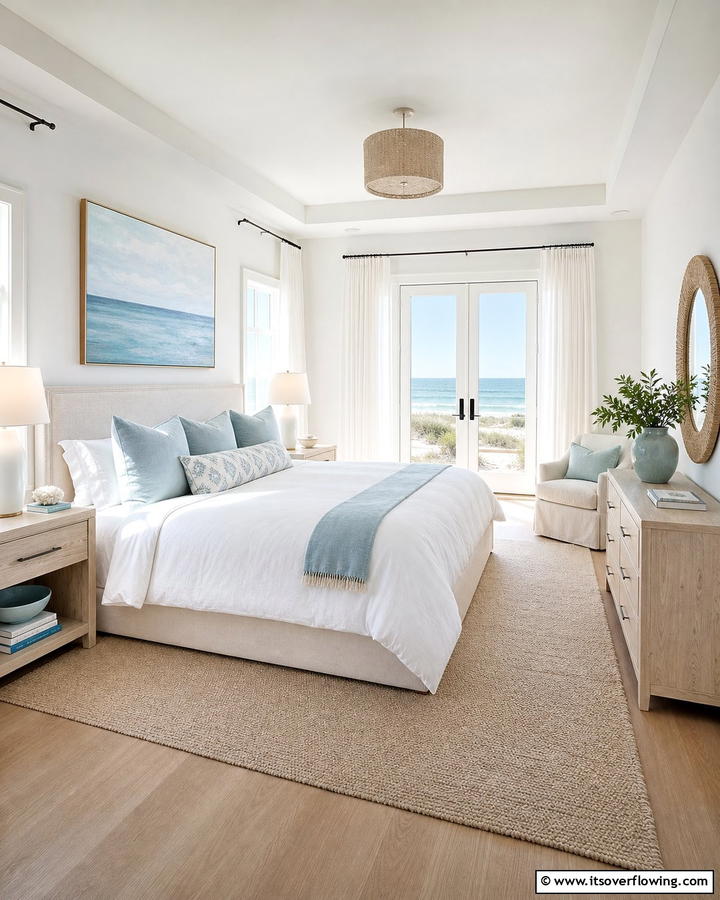 Light and Airy Coastal Palette - 21 Coastal Bedroom Ideas for Relaxing Beach Vibes