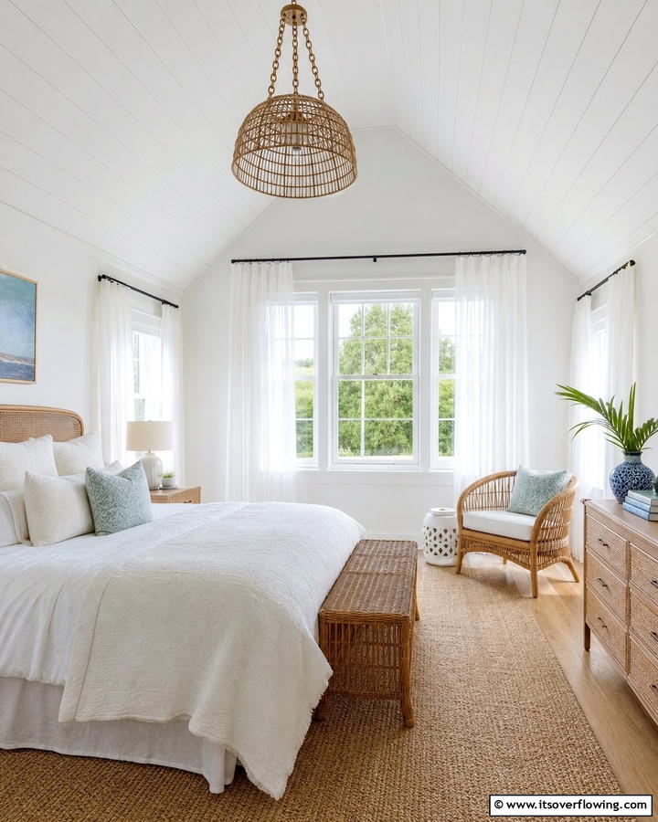 Light and Airy Curtains - 20 Charming Cape Cod Upstairs Bedroom Ideas