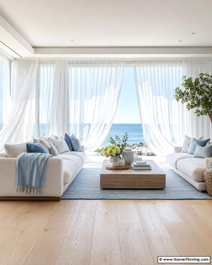 Light and Airy Window Treatments - 30 Relaxed Coastal Decor Inspirations for Beach-Inspired Homes