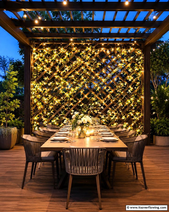 Lighted Trellis Design - 25 Trellis Ideas to Enhance Your Garden Aesthetics
