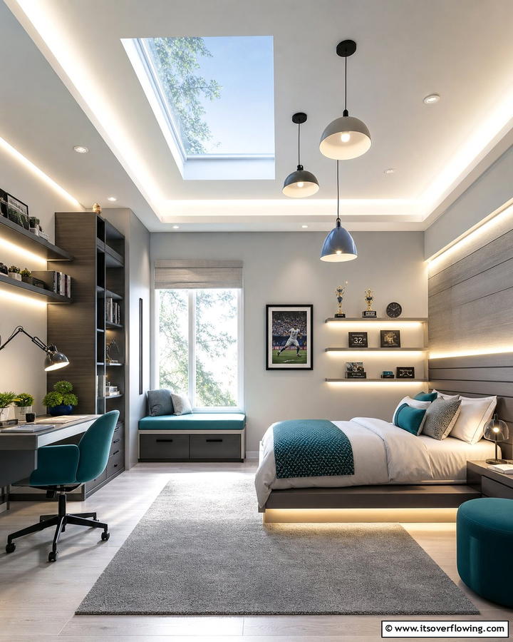 Lighting Ambiance Focus - 21 Boys’ Room Ideas- Themed Decor & Functional Layouts