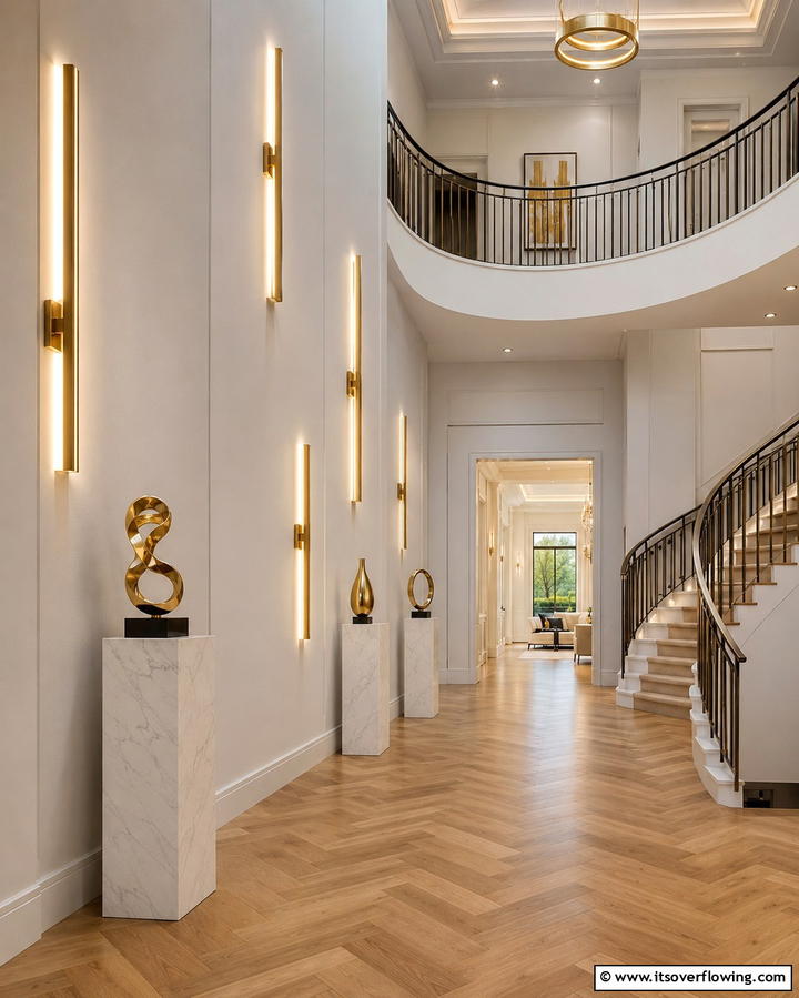 Lighting Sconces for Vertical Accents - 30 High Ceiling Wall Decor Ideas for Tall Interior Spaces