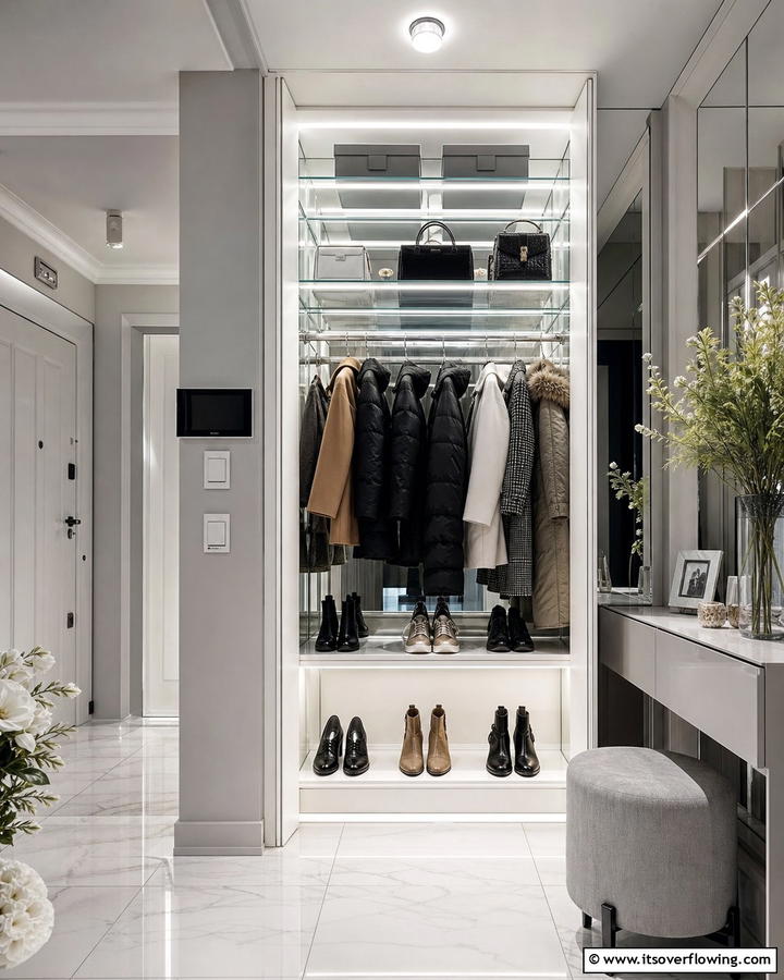Lighting Solutions for Visibility - 20 Coat Closet Ideas for Organized Entryways