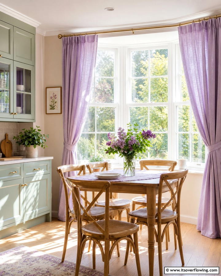 Lilac Curtains - 25 Purple Kitchen Ideas for a Bold and Stylish Look