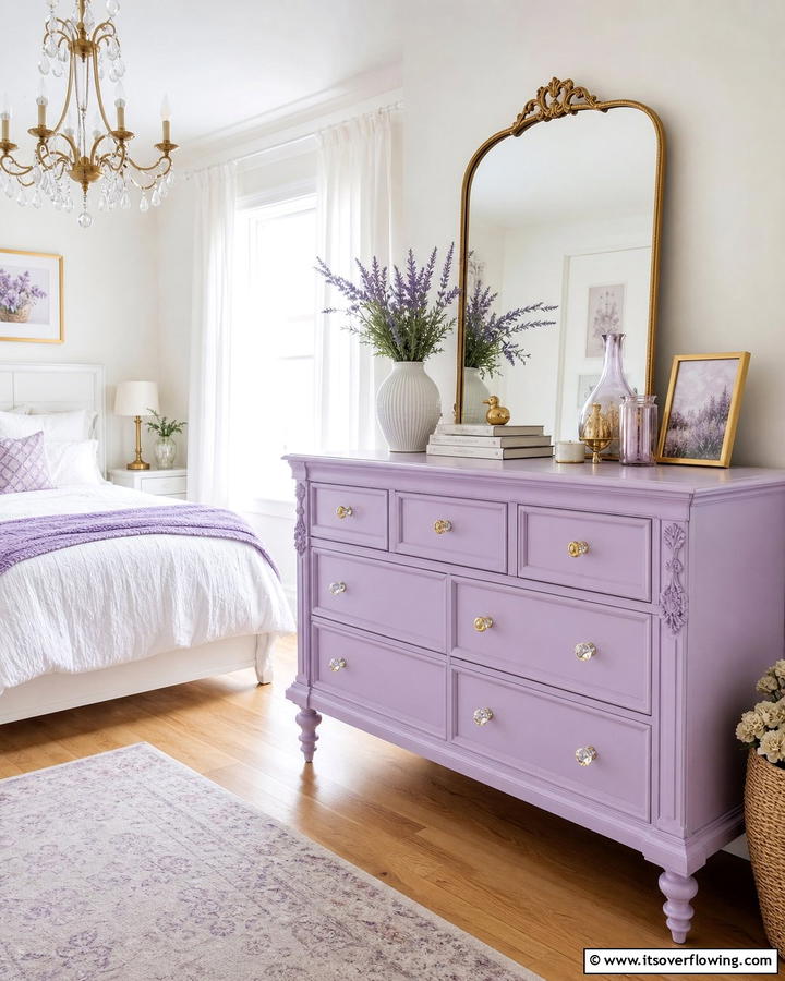 Lilac Dresser Makeover - 20 Lilac Bedroom Ideas for a Serene and Calming Space