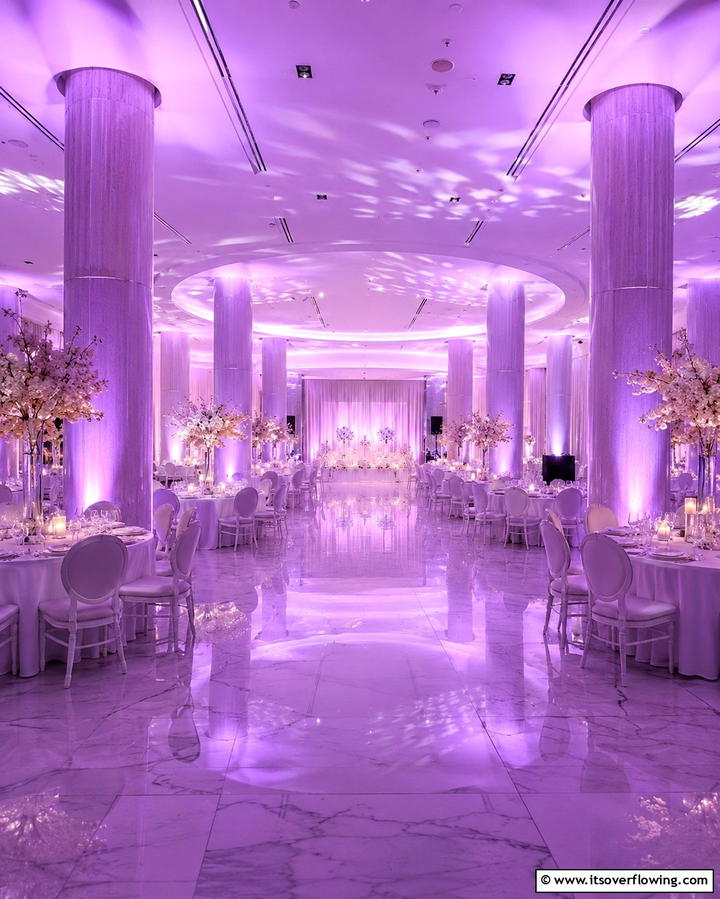 Lilac Lighting Effects - 30 Purple Wedding Theme Ideas for Regal Celebrations