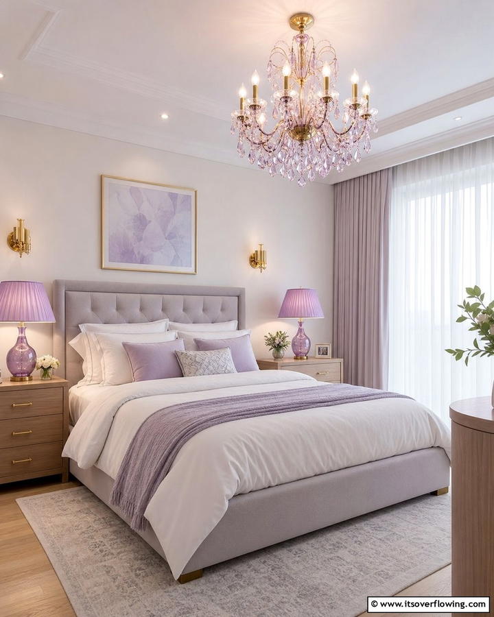 Lilac Lighting Fixtures - 20 Lilac Bedroom Ideas for a Serene and Calming Space