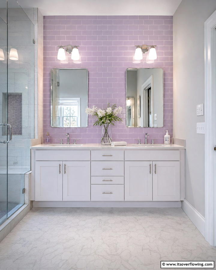 Lilac Subway Tiles - 25 Purple Bathroom Ideas for a Bold and Beautiful Space