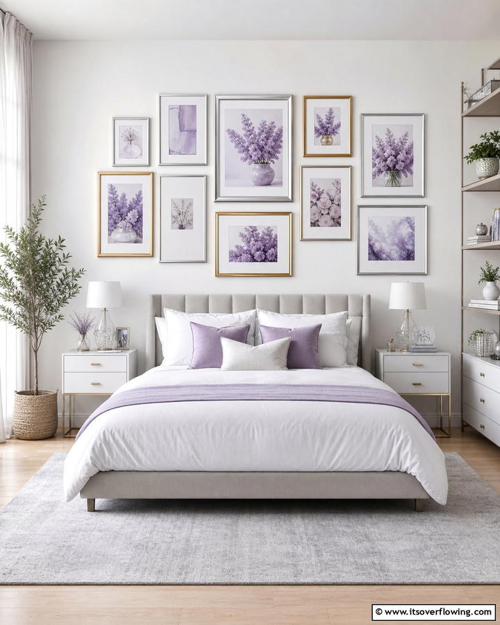 Lilac Wall Art - 20 Lilac Bedroom Ideas for a Serene and Calming Space