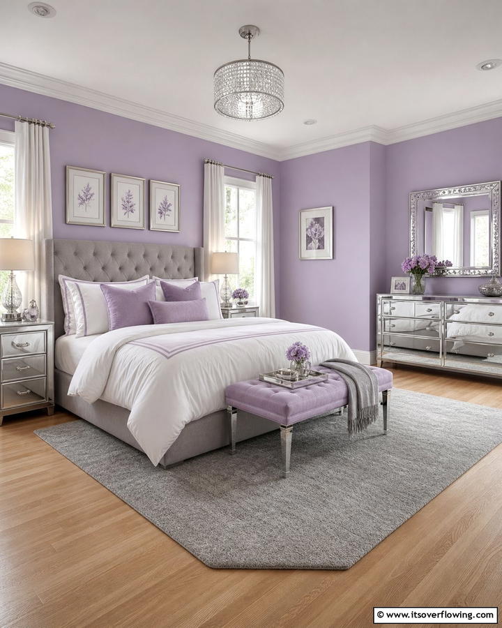 Lilac and Gray Harmony - 20 Pastel Bedroom Ideas for a Soft and Serene Space