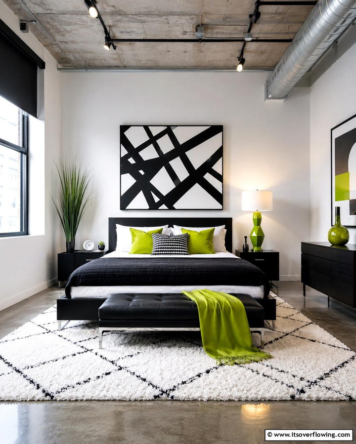 Lime Green Accents for a Vibrant Pop - 30 Green Bedroom Decor Ideas for Calming Retreats