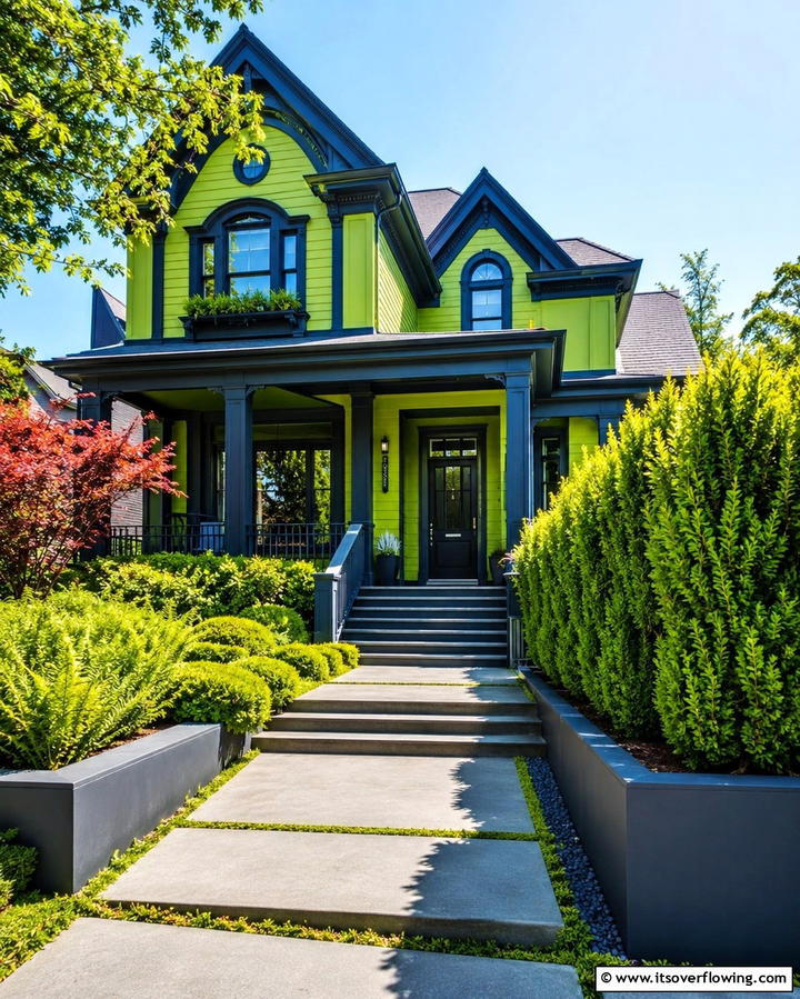 Lime Green Freshness - 25 Green Victorian House Colors for Historic Charm