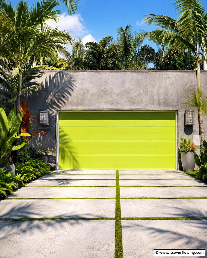 Lime Green Garage Door for a Playful Touch - 25 Green Garage Door Ideas for a Stylish Exterior