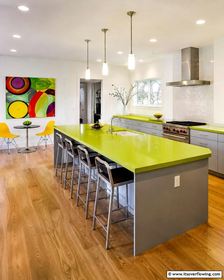 Lime Green for a Fun Pop of Color - 25 Kitchen With Green Countertops Ideas for Freshness
