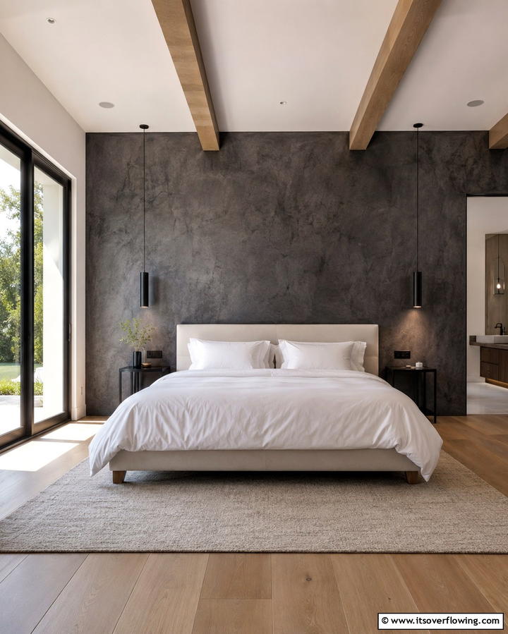 Limewash Feature Wall for Subtle Drama - 25 Limewash Bedroom Ideas for a Serene Retreat