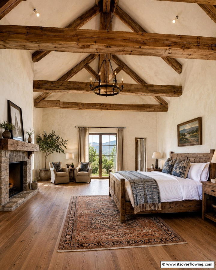 Limewash with Stenciled Patterns - 25 Limewash Bedroom Ideas for a Serene Retreat