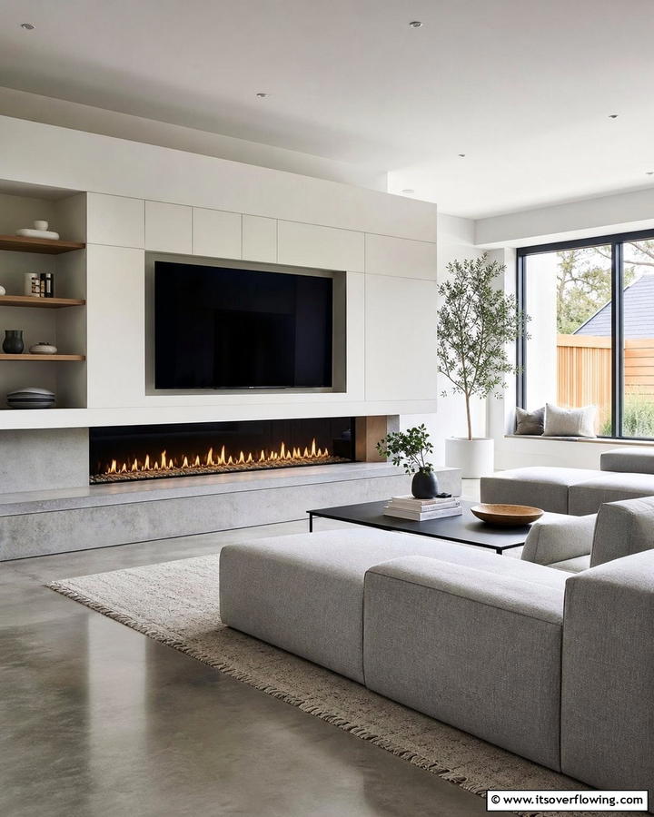 Linear Fireplace for Sleek Modernity - 20 Scandinavian Fireplace Ideas for Cozy Homes
