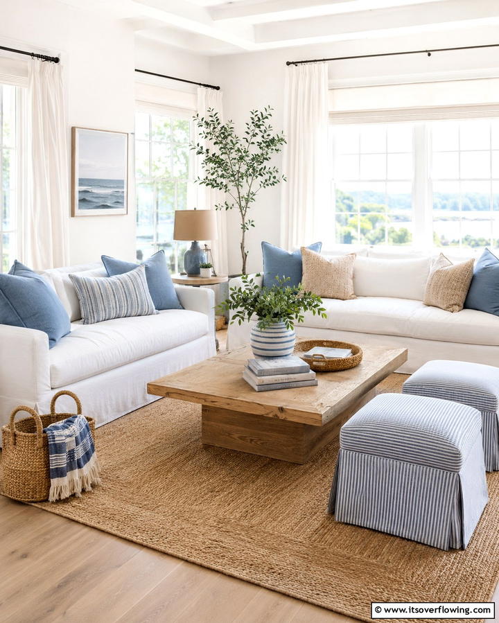 Linen and Cotton Fabrics - 30 Relaxed Coastal Decor Inspirations for Beach-Inspired Homes