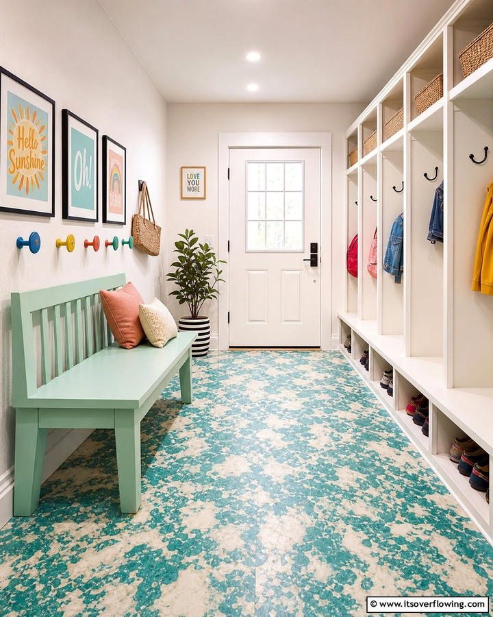 Linoleum Flooring - 20 Mudroom Floor Ideas to Elevate Your Entryway
