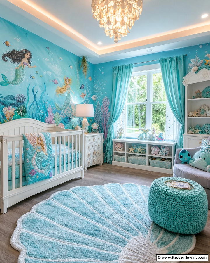 Little Mermaid Underwater Nursery - 30 Disney Nursery Ideas for Magical Baby Rooms