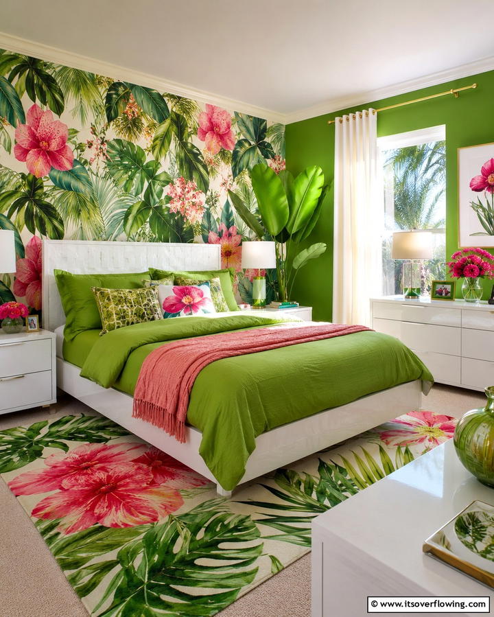 Lively Floral and Foliage - 30 Charming Cottage Bedroom Decor Ideas for a Rustic Retreat