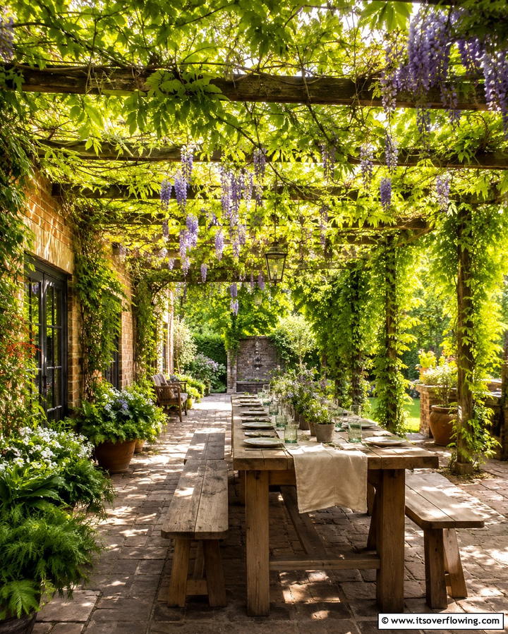 Living Canopy of Vines - 30 Creative Shade Ideas for Stylish Outdoor Comfort