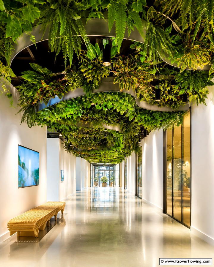 Living Green Ceiling - 25 Green Hallway Ideas for a Fresh and Inviting Home