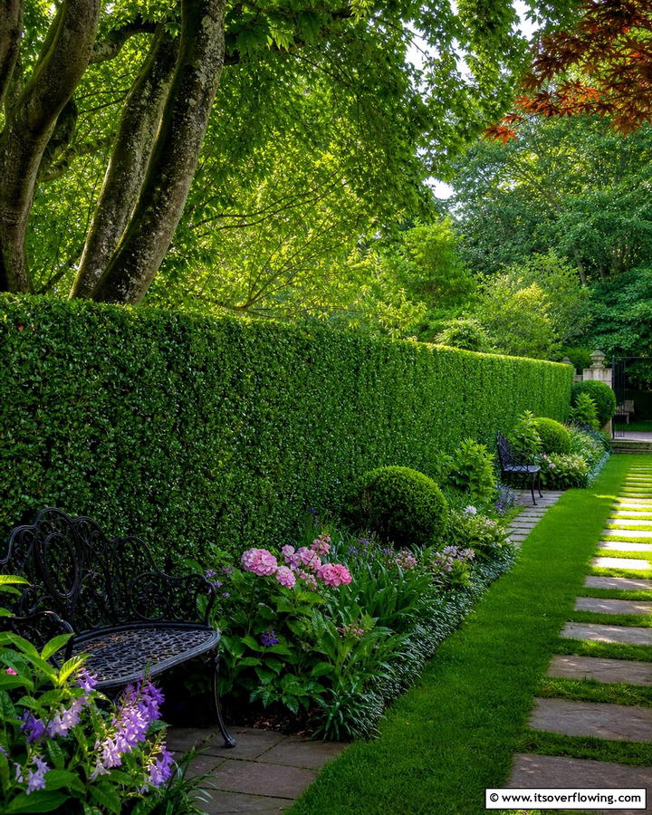 Living Green Hedge Divider - 30 Garden Divider Ideas for Functional Outdoor Spaces