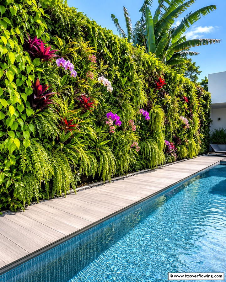 Living Green Walls - 25 Tropical Pool Landscaping Ideas for a Resort Feel