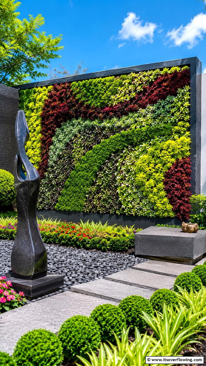 Living Mosaic Wall - 30 Garden Screening Ideas- Privacy Solutions & Stylish Designs