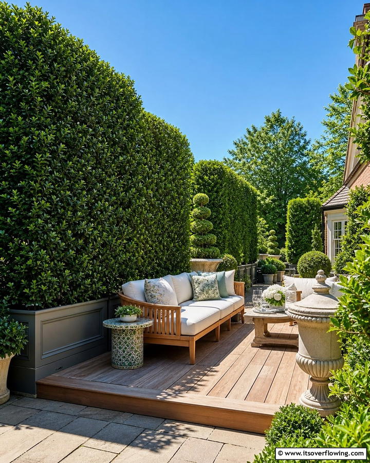 Living Privacy Wall with Hedges - 20 Deck With Privacy Wall Ideas for Cozy Spaces