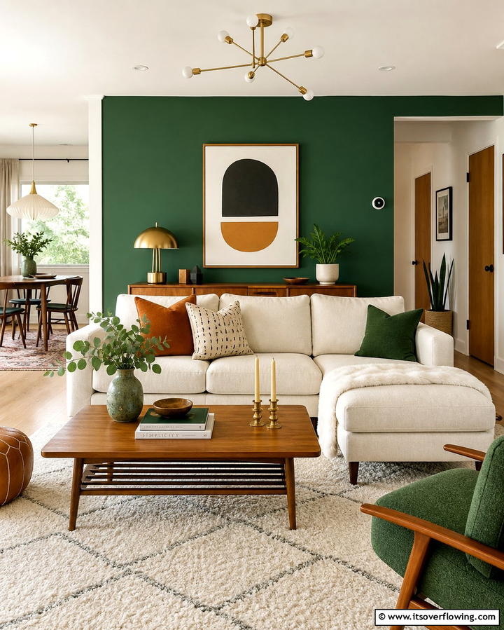 Living Room Accent Wall with Bold Paint - 25 Feature Wall Ideas to Transform Your Space