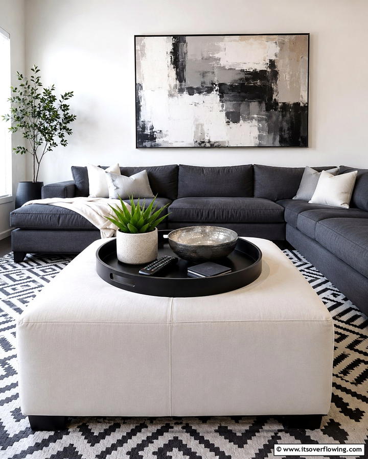 Living Room Ottoman Tray - 20 Tray Decor Ideas to Elevate Your Home Style