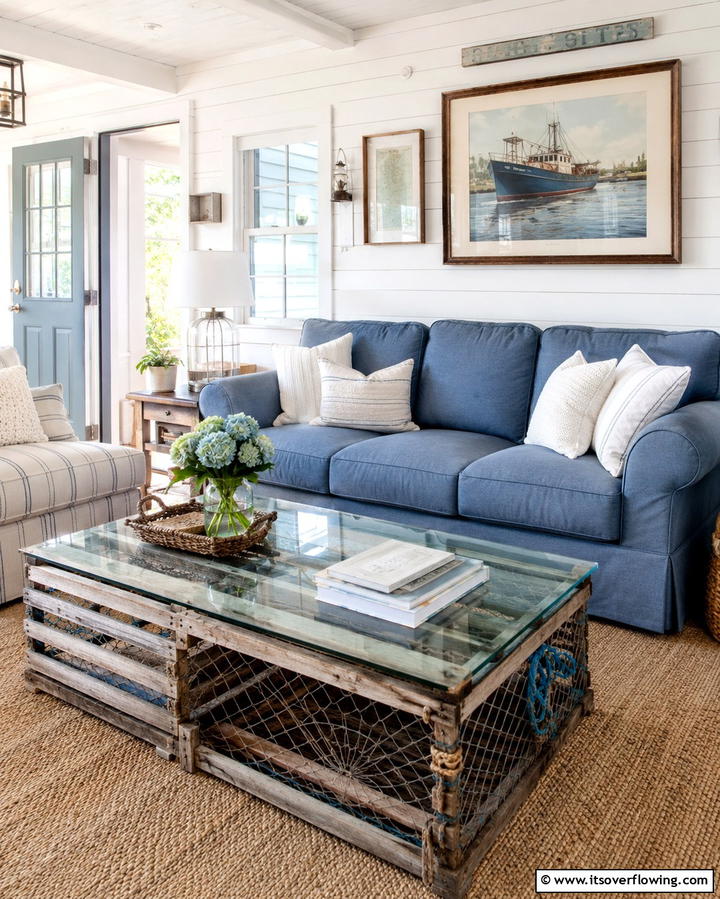 Lobster Trap Coffee Tables - 25 Nautical Decor Ideas for a Beachy Home