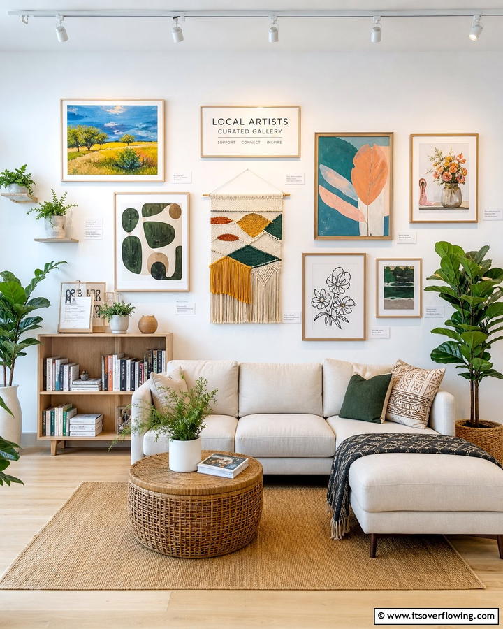 Local Artists Curated Gallery - 21 Gallery Wall Ideas to Display Art and Memories