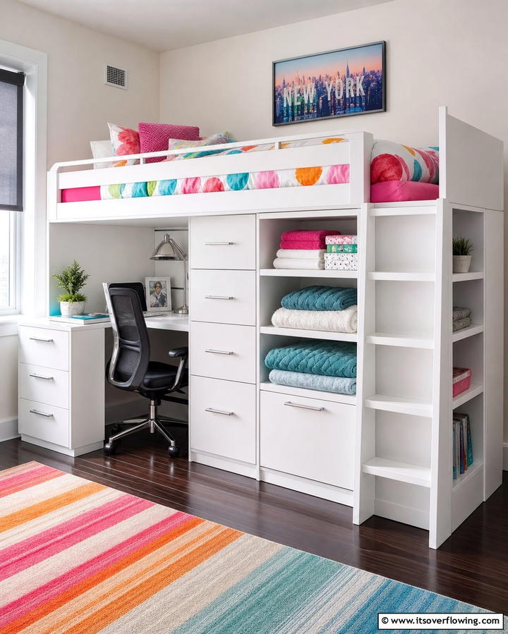 Loft Bed with Storage - 25 Creative Bedding Storage Ideas for Small Spaces