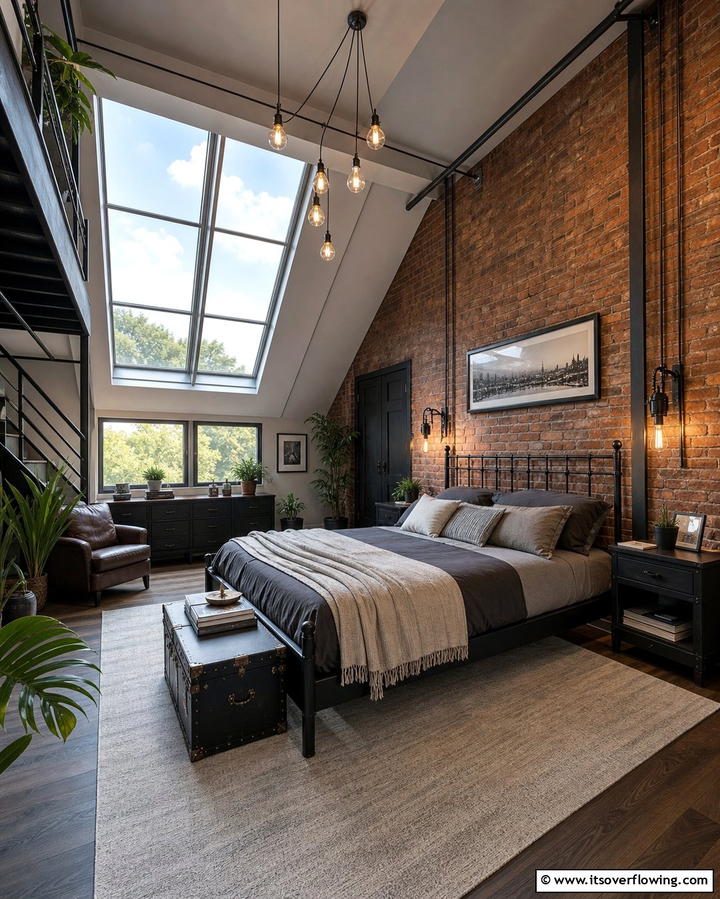 Loft Style Industrial Design - 25 Attic Bedroom Ideas to Transform Your Space