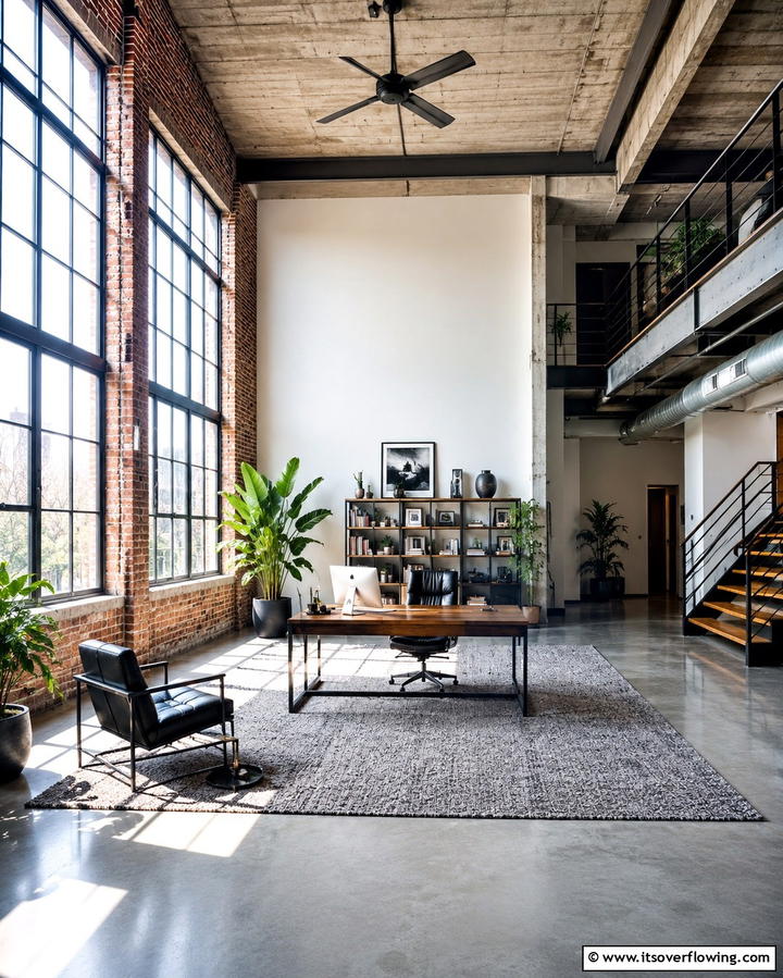 Loft Style Office - 30 Home Office Ideas Designed Specifically for Him