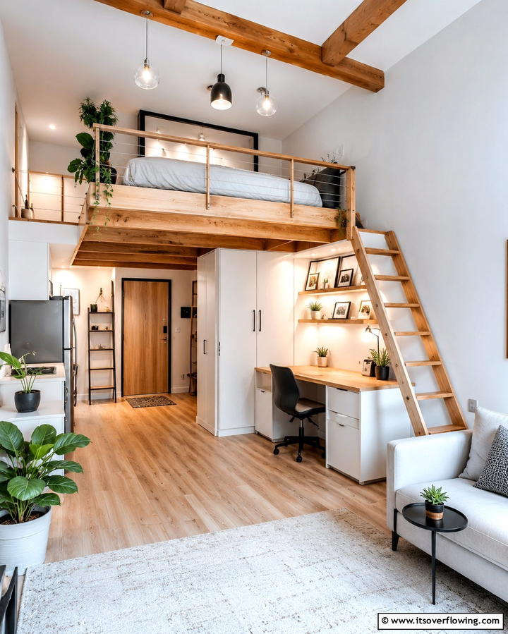Lofted Bed Configurations - 30 Studio Apartment Ideas to Maximize Small Space Efficiency