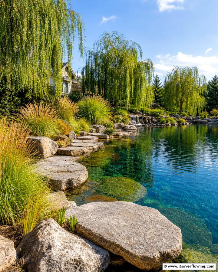 Log Borders - 25 Pond Edging Ideas for a Polished Look