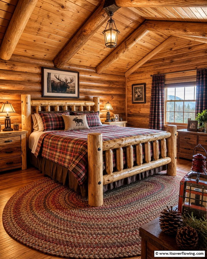 Log Cabin Features - 20 Hunting Bedroom Ideas for a Rustic Retreat