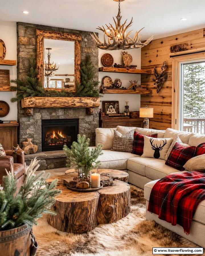 Log Cabin Inspired Accents - 21 Rustic Decor Ideas for Cozy Farmhouse-Chic Interior Accents