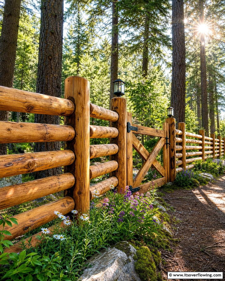 Log Fence - 21 Popular Types of Fences for Privacy and Curb Appeal
