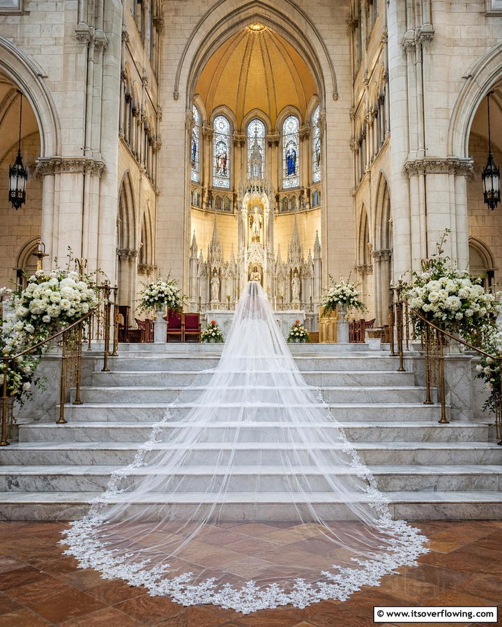 Long Elegant Veils - 30 Timeless Classic Wedding Inspiration Ideas for Elegant Celebrations