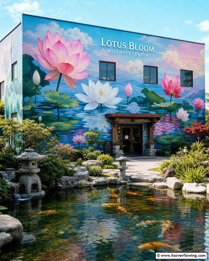 Lotus Blossoms of Tranquility - 20 Stunning Flower Murals on Buildings Around the World