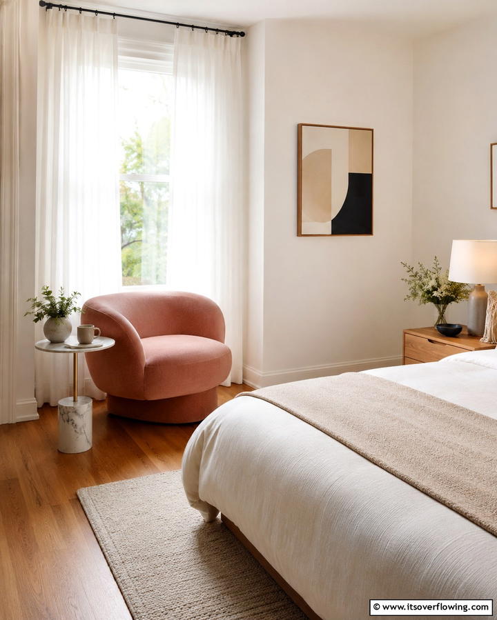Lounge Chair with Side Table - 25 Bedroom Seating Area Ideas for Comfort and Style