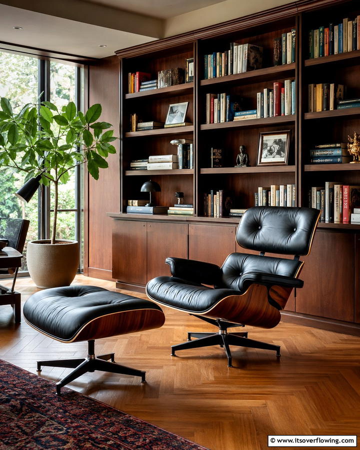 Lounge Chairs with Ottomans - 25 Man Cave Seating Ideas for Ultimate Comfort