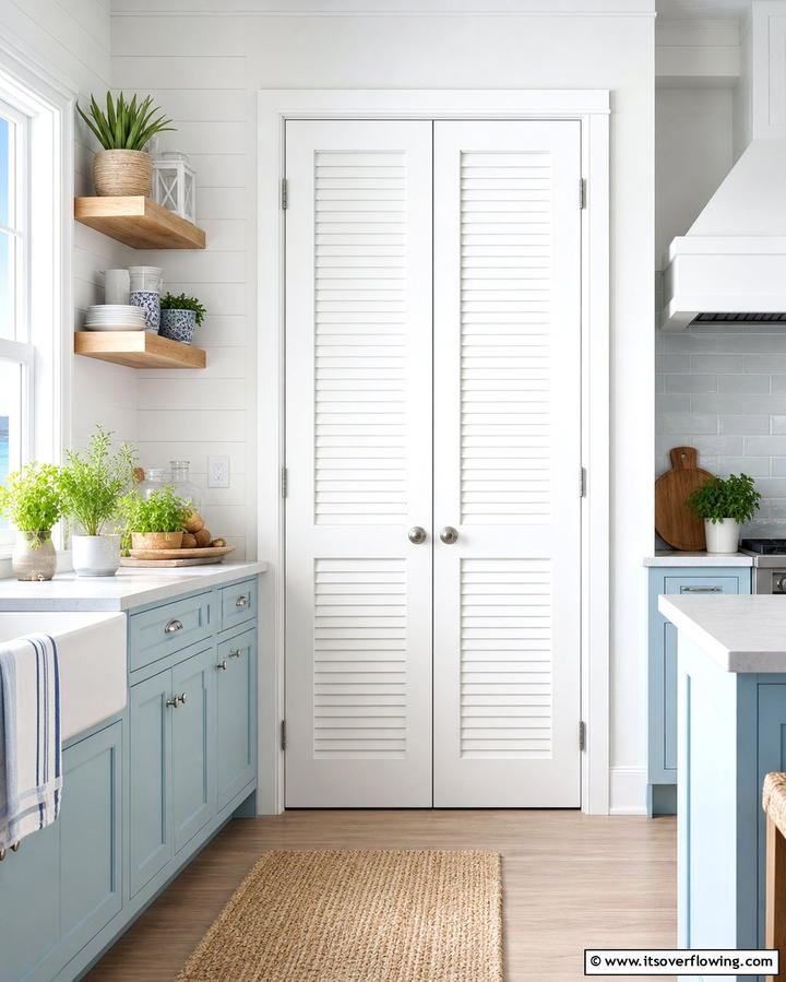 Louvered Doors - 25 Pantry Door Ideas for Stylish and Functional Spaces